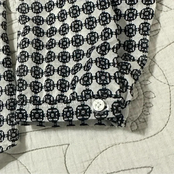 Anthropologie Holding Horses Black White Top with Tab Sleeves Size 12 - Picture 7 of 10